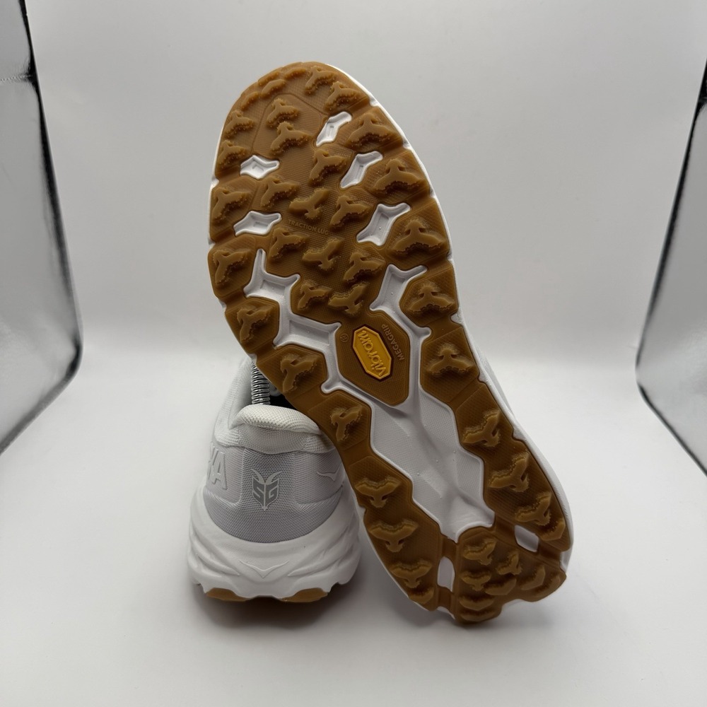 Hoka One One Women's White Running Sneakers with Gum Outsole Detail - Picture 7 of 9